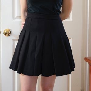 Alexander Wang Neoprene Black Pleated Skirt